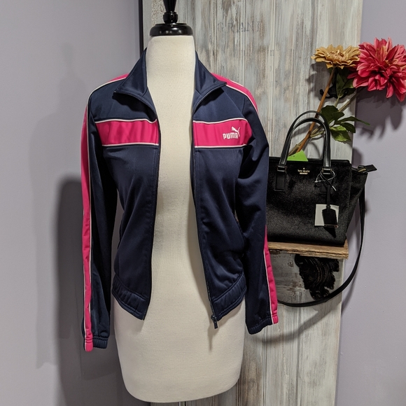 Puma Jackets & Blazers - 💗SOLD💗Puma navy and pink zippered jacket